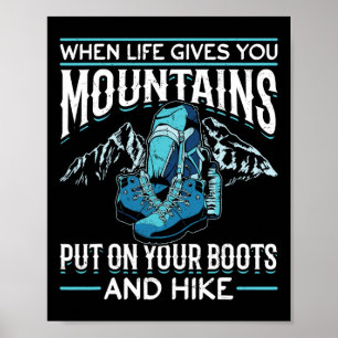 Poster Randonnée en montagne à l'extérieur quand la vie v