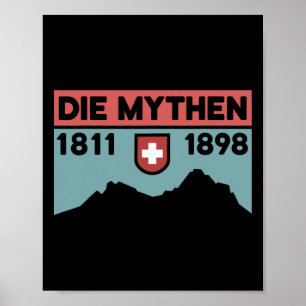 Poster Randonnée Mont Grosser Mythen Vélo Tout Terrain Su