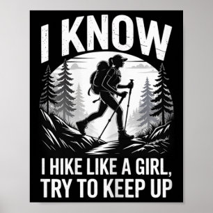 Poster Randonnée montagne randonnée et camping, j'aime la