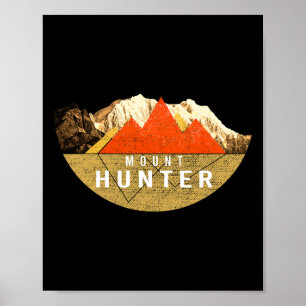 Poster Randonnée montagneuse vintage Usa - Mont Hunter