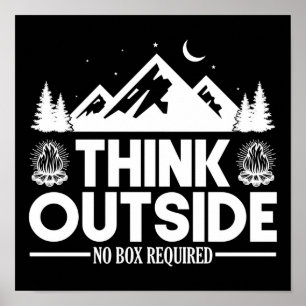 Poster Randonnée Mountain Think à l'extérieur Pas de boît