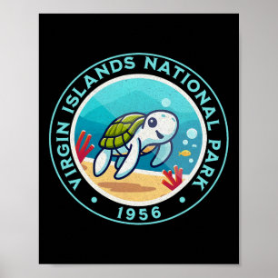 Poster Randonnée Tortue Au Parc National Des Îles Vierges