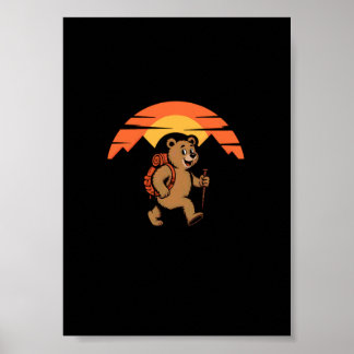 Poster Randonnée Vintage c'est juste marcher avec des sna