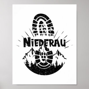 Poster Randonneur Niederau Tyrol Autriche Vacances