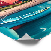 Poster Rangée arc-en-ciel des maisons de plage (Coin)