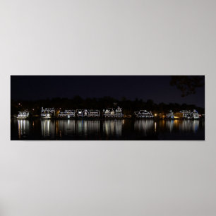 Poster Rangée de Boathouse par nuit… Philadelphie, PA