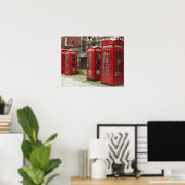 Poster Rangée de cabines téléphoniques à l'arrière du Roy (Bureau à domicile)