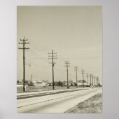 Poster Rangée de pôles d'électricité (Devant)