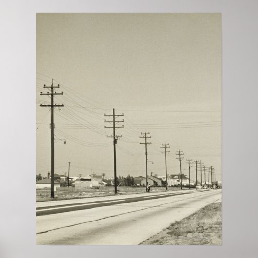 Poster Rangée de pôles d'électricité (Devant)