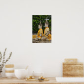 Poster Rangée de statues de Bouddha, Wat Yai Chaya Mongko (Cuisine)