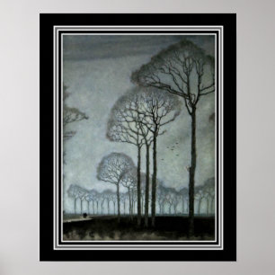 Poster Rangée des arbres avant janvier Mankes Ca