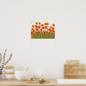 Poster Rangées de pavots I (Cuisine)