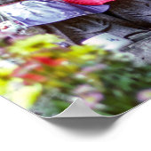 Poster Rangées de petites statues de moines Jizo avec des (Coin)