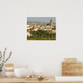 Poster Rangées de vignes au premier plan cadre le (Cuisine)
