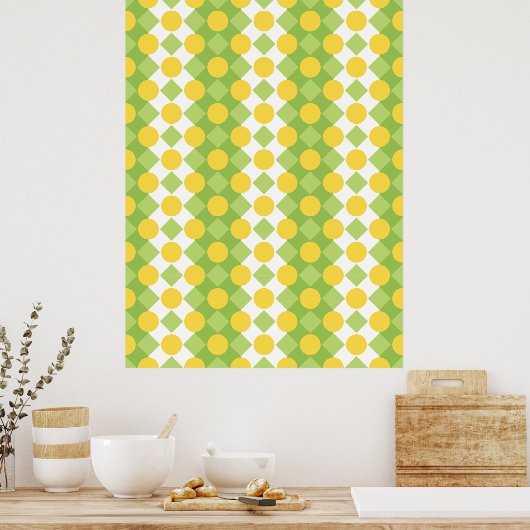 Poster Rangées joyeux de formes Motif (Cuisine)