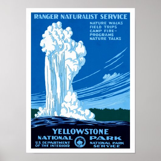 Poster Ranger Service naturaliste ~ Yellowstone (Devant)
