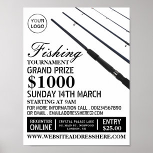 Poster Rangs de pêche, Tournoi de pêche Evénement Publici