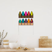 Poster Rangs lumineux d'ongles peints (Cuisine)