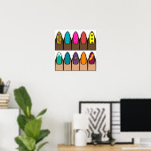 Poster Rangs lumineux d'ongles peints (Bureau à domicile)