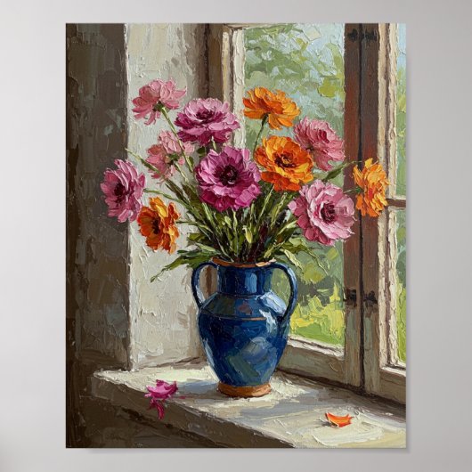 Poster Ranunculus Bouquet | Impressionist Still Life (Devant)