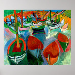 Poster Raoul-Dufy-Bateaux chez Martigues 1907