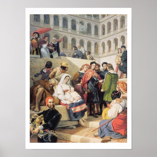 Poster Raphael au Vatican, 1832 (huile sur toile) (Devant)