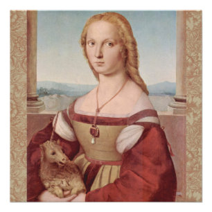 Poster Raphael Dame et la Licorne Classique beaux-arts