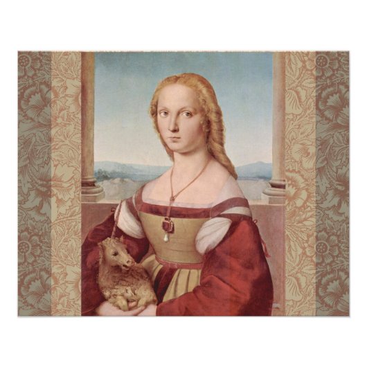 Poster Raphael Dame et la Licorne Classique beaux-arts (Devant)