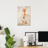 Poster Raphael - Figure à genoux Femme avec son bras gauc (Bureau à domicile)