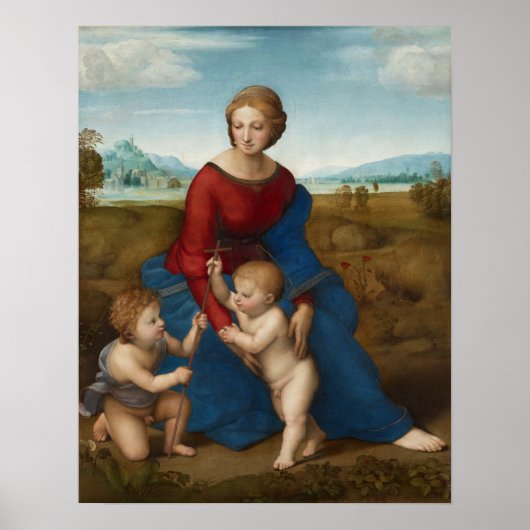 Poster Raphael - La Vierge à l'Enfant dans un pré (Devant)