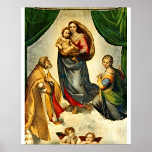 Poster Raphael - La Vierge Sixtine
