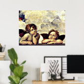 Poster Raphael : Putti, Détail de la Vierge Sixtine, (Bureau à domicile)