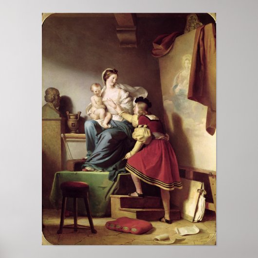 Poster Raphael Régler la Pose de son Modèle (Devant)