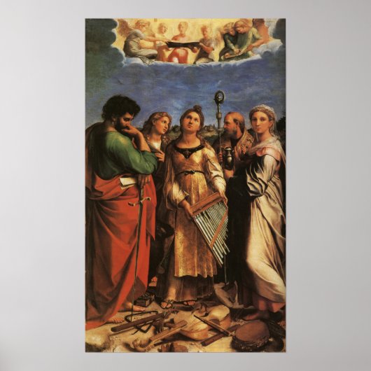 Poster Raphael - Sts Cecilia, Paul, John Evangelist, Mar. (Devant)