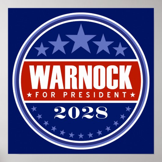 Poster Raphael Warnock pour Président 2028 (Devant)