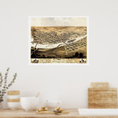 Poster Rapides de cèdre, carte panoramique IA - 1868 (Cuisine)