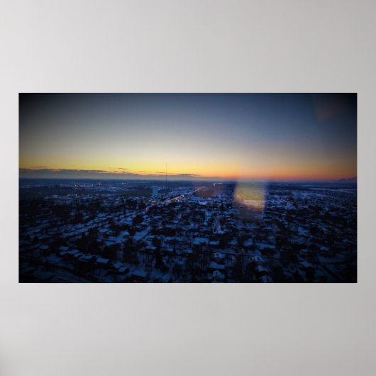 Poster Rapides de cèdre couché de soleil en hiver (Devant)