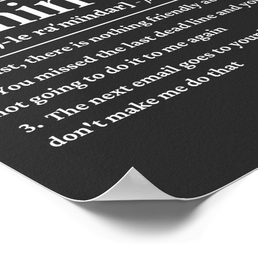 Poster Rappel amical drôle définition (Coin)