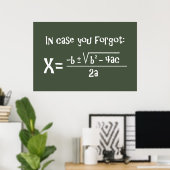 Poster Rappel de formule quadratique (Bureau à domicile)
