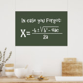 Poster Rappel de formule quadratique (Cuisine)