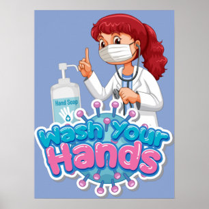 Poster Rappel pour se laver les mains à l'école