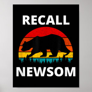 Poster Rappeler Gavin Newsom, Gouverneur Newsom, Ours &am