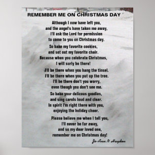Poster RAPPELEZ-MOI SUR NOËL JOUR poème