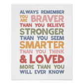 Poster Rappelez-vous toujours que vous êtes courageux (Devant)