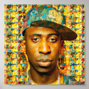 Poster rapper de collage d'or