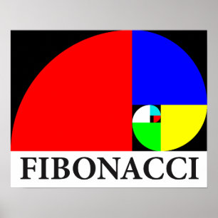 Poster Rapport d'or, spirale de Fibonacci