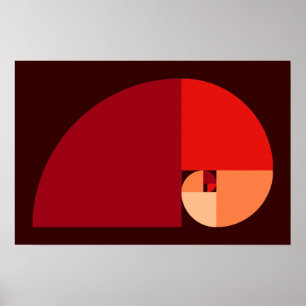 Poster Rapport d'or, spirale de Fibonacci