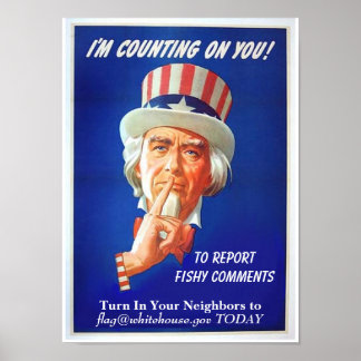 Poster Rapport Fishy Commentaires Drôle Satire politique