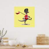 Poster Raptor Habillé En Garde Britannique. (Cuisine)