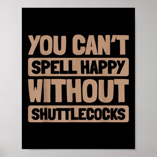 Poster Raquet Badminton - Joueur Court Racket Team Shutt (Devant)